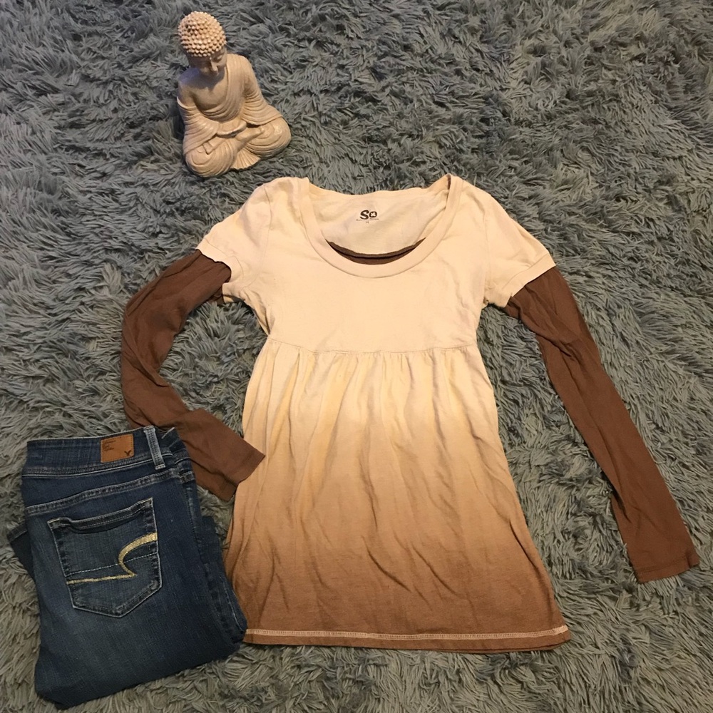 Brown and tan long sleeve.